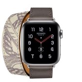 Voor Apple Watch 3/2/1 generatie 38 mm universele zeefdruk horlogeband met dubbele lus (grijs)