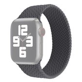 Single-turn geweven patroon siliconen horlogeband voor Apple Watch Series 6 & SE & 5 & 4 40 mm / 3 & 2 & 1 38 mm, maat: M (zwart grijs)