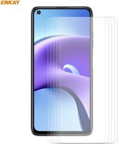 Voor Xiaomi Redmi Note 9T 5 STKS ENKAY Hat-Prince 0.26mm 9H 2.5D Gebogen Rand Gehard Glas Film