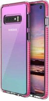 Voor Samsung Galaxy S10 TPU tweekleurige schokbestendige beschermhoes (rozerood)