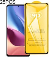 Voor Xiaomi Redmi K40 25 PCS 9D Volledige lijm Volledig scherm gehard glasfilm