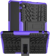 Voor Huawei MatePad T8 Bandentextuur Schokbestendig TPU + PC beschermhoes met houder (paars)
