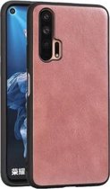 Voor Huawei Honor 20 Pro Crazy Horse Getextureerd Kalfsleer PU + PC + TPU Case (Rose Goud)