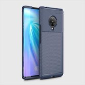 Voor VIVO NEX 3 koolstofvezel textuur schokbestendig TPU-hoesje (blauw)