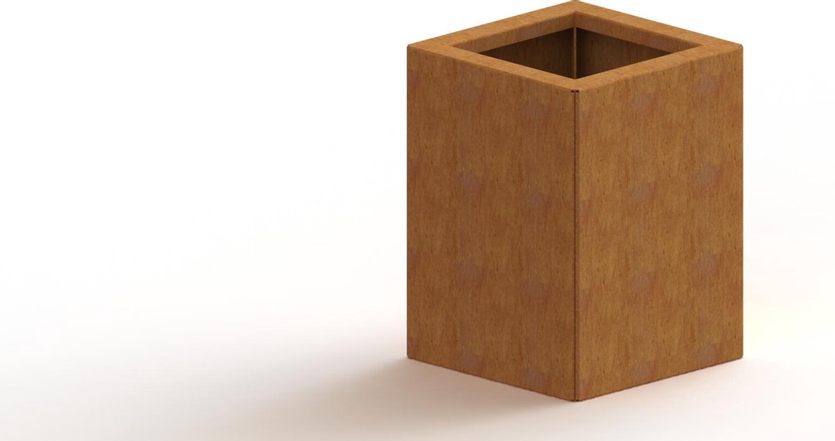 Cortenstaal plantenbak - Vierkant - 30x30x30cm - Roestkleur - Met bodem - MySteel