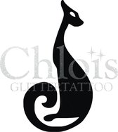 Chloïs Glittertattoo Sjabloon 5 Stuks - Cat - CH1011 - 5 stuks gelijke zelfklevende sjablonen in verpakking - Geschikt voor 5 Tattoos - Nep Tattoo - Geschikt voor Glitter Tattoo, I