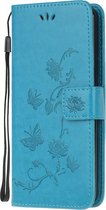 Bloemen Book Case - Nokia 1.4 Hoesje - Blauw