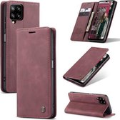 CaseMe - Hoesje geschikt voor Galaxy A12 - Wallet Book Case - Magneetsluiting - Rood