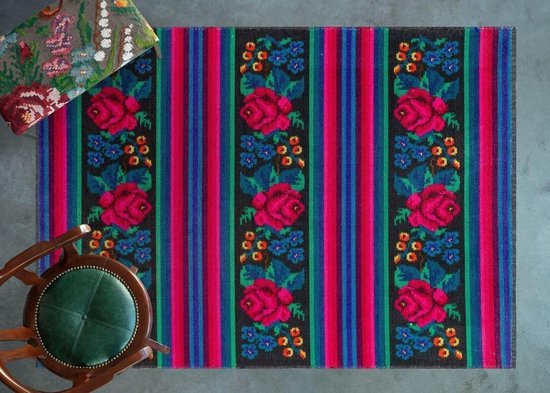 Tapis Flycarpets Adrasos Vintage - 190x280cm - Kilim Floral - Multi -