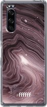 Sony Xperia 5 II Hoesje Transparant TPU Case - Purple Marble #ffffff