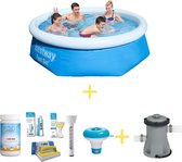 Bestway Zwembad - Fast Set - 244 x 66 cm - Inclusief WAYS Onderhoudspakket & Filterpomp