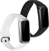 kwmobile 2x armband voor Samsung Galaxy Fit (SM-R370) - Bandjes voor fitnesstracker in wit / zwart