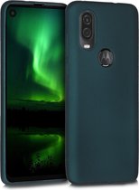 kwmobile telefoonhoesje voor Motorola One Vision - Hoesje voor smartphone - Back cover in metallic petrol