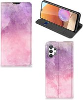 Leuk Telefoonhoesje Geschikt voor Samsung Galaxy A32 5G Enterprise Editie | Geschikt voor Samsung A32 4G Bookcase Cover Pink Purple Paint