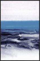 JUNIQE - Poster in kunststof lijst Blauw Landschap - abstract -40x60