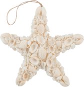 J-line Ster Hangend Deco Mix Schelpjes Wit Small