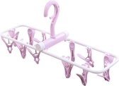 Opvouwbaar droogrek met 12 clips Ondergoed Sokken Clip Multifunctioneel kledingrek (paars)
