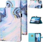 Voor Lenovo Tab M10 X605F / X505F Gekleurde Tekening Stiksels Horizontale Flip Lederen Case met Houder & Card Slot (Quicksand)