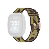 Voor Fitbit Versa 3 / Fitbit Sense nylon canvas strip textuurband, maat: gratis maat (geel)