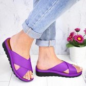 Zomer Dames pantoffels Outdoor Sandaal Comfortabele sandalen, maat: 36 (paars)