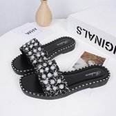 Strass Word Wear antislip strandslippers, schoenmaat: 38 (zwart)