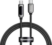 Baseus Type-C naar Type-C 100W Display Snelle oplaadgegevenskabel, lengte: 1m (zwart)