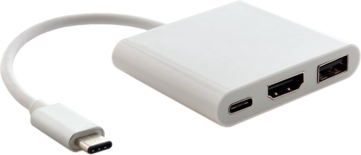 3 in 1 USB Type C naar HDMI-adapterkabel, voor MacBook 12 inch 2015-versie, Google Chromebook Pixel 2015-versie, Nokia N1 tablet-pc (zilver)