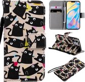 Schilderen Horizontale Leren Flip Case met Houder & Kaartsleuf & Lanyard Voor iPhone 12 mini (Kat)