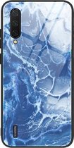 Voor Geschikt voor Xiaomi Mi CC9 / A3 Lite marmeren patroon glas beschermhoes (DL03)