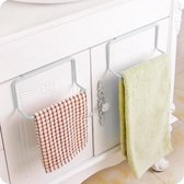 5 STKS Keuken Handdoekenrek Opknoping Houder Kast Kastdeur Terug Hanger Handdoek Spons Houder Opbergrek voor Badkamer (wit)