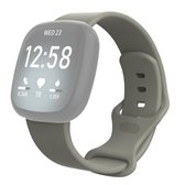 Voor Fitbit Versa 3 / Sense siliconen vervangende horlogeband, maat: S (grijs)
