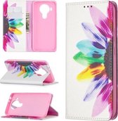 Voor Nokia 5.4 Gekleurde Tekening Patroon Onzichtbare Magnetische Horizontale Flip PU Lederen Case met Houder & Kaartsleuven & Portemonnee (Sun Flower)