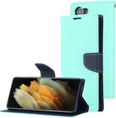 Voor Samsung Galaxy S21 + 5G GOOSPERY FANCY DAGBOEK Horizontale Flip PU lederen tas met houder & kaartsleuven & portemonnee (mintgroen)