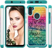 Voor Samsung Galaxy A11 Gekleurd tekenpatroon met Diamond PC + TPU beschermhoes (Dream Catcher)