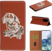 Voor Galaxy S20 Ultra 3D Schilderen Horizontale Flip Leren Case met Houder & Kaartsleuf & Portemonnee & Lanyard (Hond)