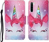 Voor Xiaomi Redmi Note 8T Gekleurde Tekening Patroon Horizontale Flip Leren Case met Houder & Kaartsleuven & Portemonnee & Lanyard (Wimper Eenhoorn)