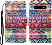 Voor Samsung Galaxy S10 Gekleurde Tekening Patroon Horizontale Flip Leren Case met Houder & Kaartsleuven & Portemonnee & Lanyard (Tribal Etnische Stijl)