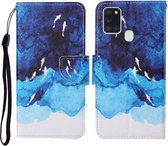 Voor Samsung Galaxy A21s Gekleurde Tekening Patroon Horizontale Flip Leren Case met Houder & Kaartsleuven & Portemonnee & Lanyard (Aquarel Vis)