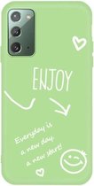 Voor Samsung Galaxy Note20 Geniet van Smiley Heart Pattern Shockproof TPU Case (Groen)