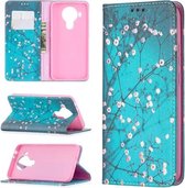 Voor Nokia 5.4 Gekleurde Tekening Patroon Onzichtbare Magnetische Horizontale Flip PU Lederen Case met Houder & Kaartsleuven & Portemonnee (Pruimenbloesem)