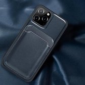 Mutural Yalan-serie magnetisch ontwerp PU + TPU beschermhoes met afneembare kaarthouder voor iPhone 12 Pro Max (donkerblauw)