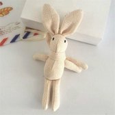 Knuffel wens konijn pop, linnen sjaal lange voet tas boeket konijn pop, hoogte: 16-18cm (wit)