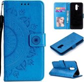 Voor Huawei Mate 20 Lite Totem Bloem Reliëf Horizontale Flip TPU + PU Leren Case met Houder & Kaartsleuven & Portemonnee (Blauw)