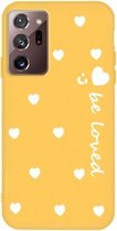 Voor Samsung Galaxy Note20 Ultra Small Smiley Heart Pattern Shockproof TPU Case (Yellow)