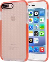 Voor iPhone 8 Plus & 7 Plus Haltertextuur Transparante TPU-beschermhoes (oranje)