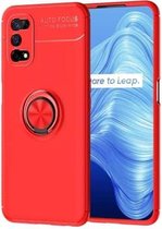 Voor OPPO Realme 7 Pro metalen ringhouder 360 graden roterende TPU-hoes (rood + rood)