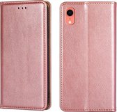 Voor iPhone XR PU + TPU glanzende olie effen kleur magnetische horizontale flip lederen tas met houder & kaartsleuf & portemonnee (goud)