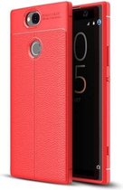 Litchi Texture TPU Case voor Sony Xperia XA2 Plus (rood)