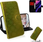 Voor iPhone 11 Pro Max Effen Kleur Kleurrijke Magnetische Gesp Horizontale Flip PU Leren Case met Houder & Kaartsleuven & Portemonnee & Lanyard (Goud)