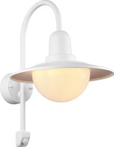 LED Tuinverlichting met Bewegingssensor - Wandlamp Buitenlamp - Nitron Nomina - E27 Fitting - Rond - Mat Wit - Aluminium